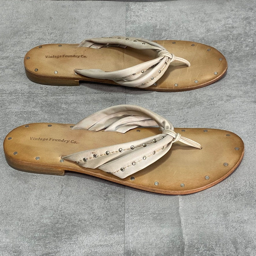 VINTAGE FOUNDRY CO Off White Hera Thong Sandals SZ 8.5