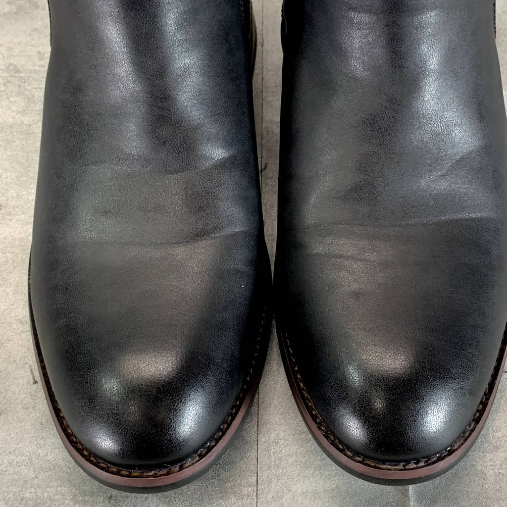 VANCE CO. Men's Black Faux-Leather Landon Pull-On Dress Boots SZ 8.5