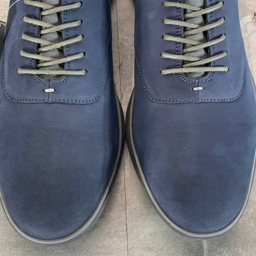 THOMAS & VINE Men's Navy Leather Hyde Tru Comfort Foam Lace-Up Sneakers SZ 10