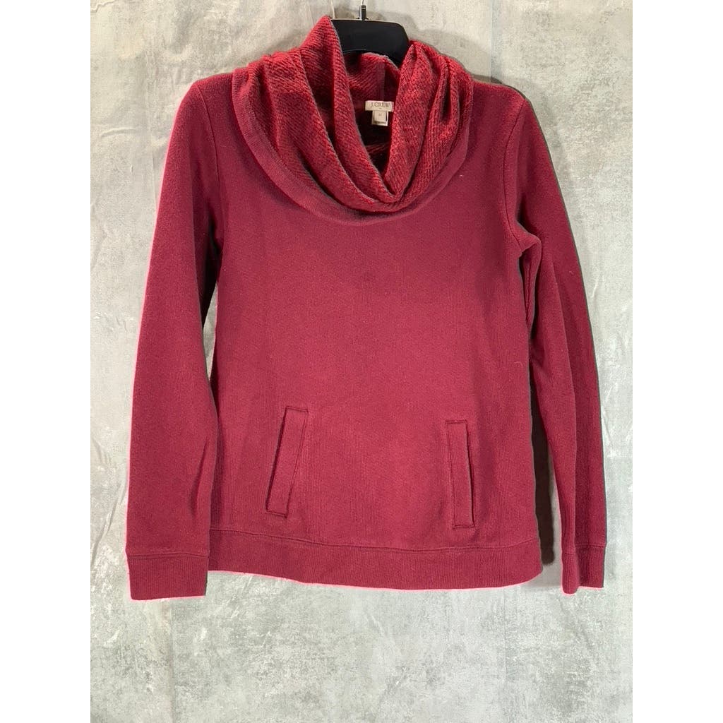 J.CREW Women's Cabernet Funnelneck Long Sleeve Pullover Sweatshirt SZ XS