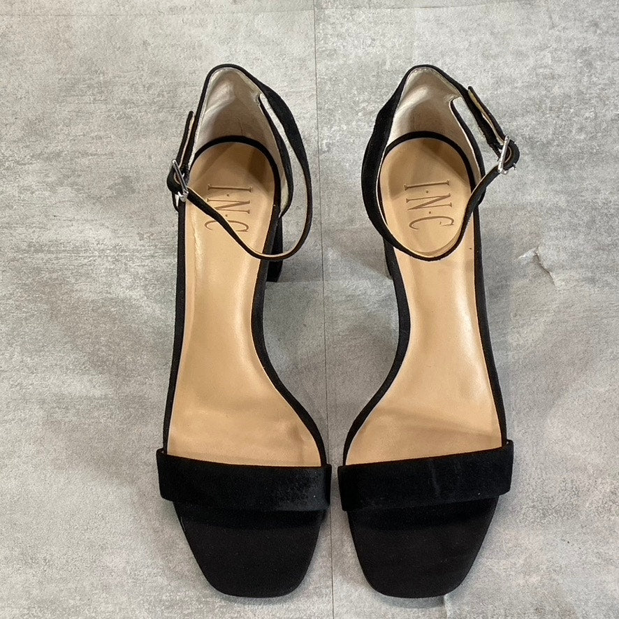 INC INTERNATIONAL CONCEPTS Women's Black Suede Lexini Two-Piece Sandals SZ 8.5