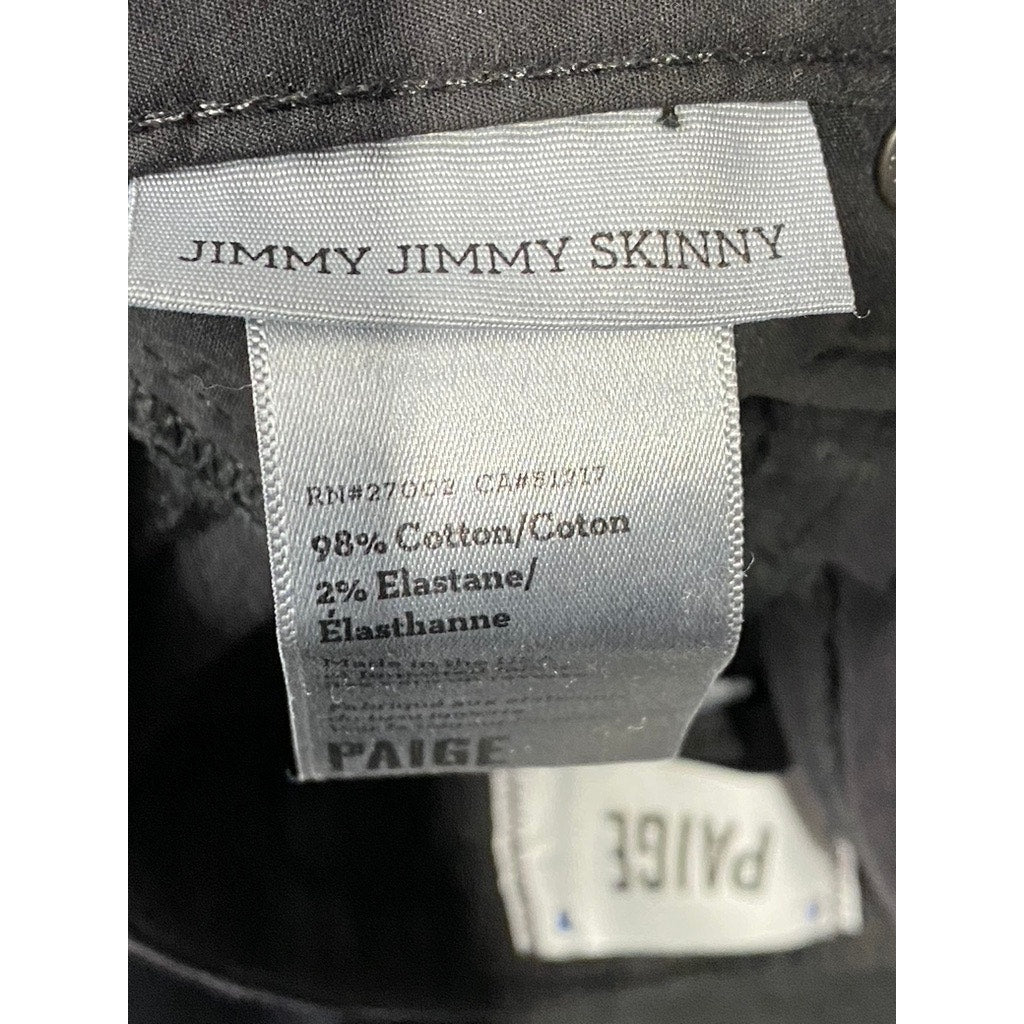PAIGE Women’s Vintage Black Solid Jimmy Jimmy Low-Rise Skinny Jeans SZ 23