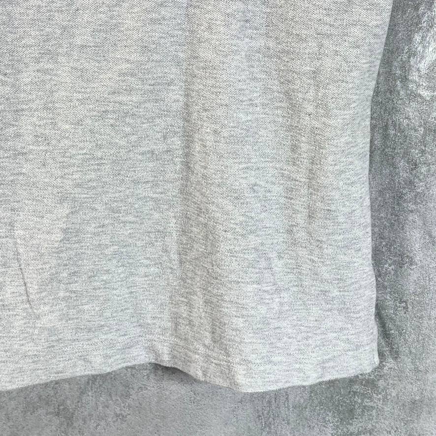 TOMMY HILFIGER Men's Heather Grey Classic-Fit Pique Short-Sleeve Polo Shirt SZ L