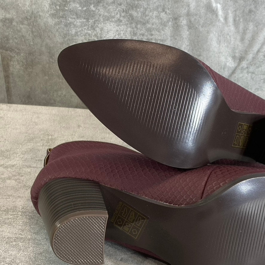 JOURNEE COLLECTION Women's Wine Bellamy Pointed-Toe Slip-On Block-Heel Booties