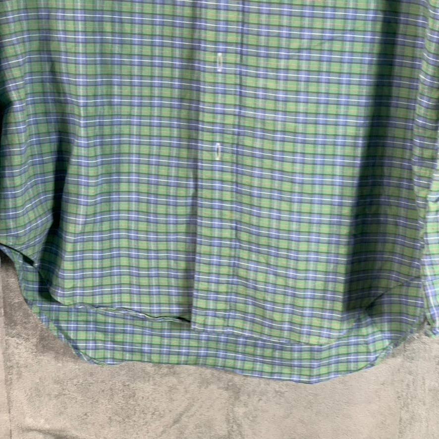 RALPH LAUREN Men's Green Plaid Classic-Fit Button-Up Long-Sleeve Shirt SZ M