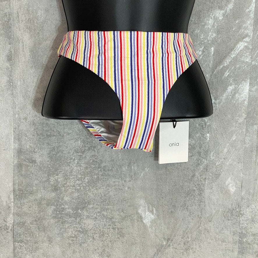 ONIA Multicolor Striped Lily Hipster Full Coverage Bikini Bottoms SZ S