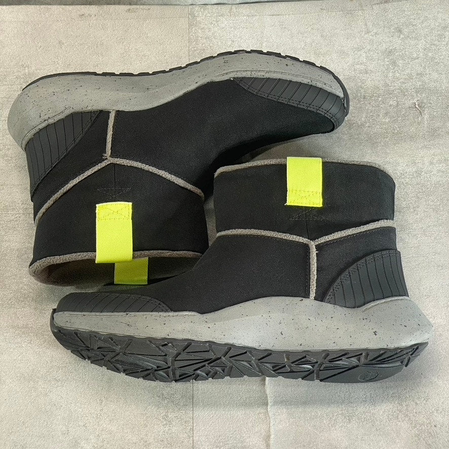 DR. SCHOLL'S Women's Black Home Boots Slip-On Faux Fur Round-Toe Ankle Boots SZ7