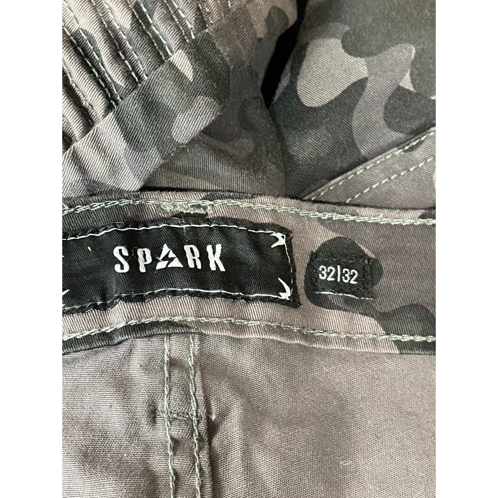 SPARK Men's Gray Camo Print Double Knee Pants SZ 32X32