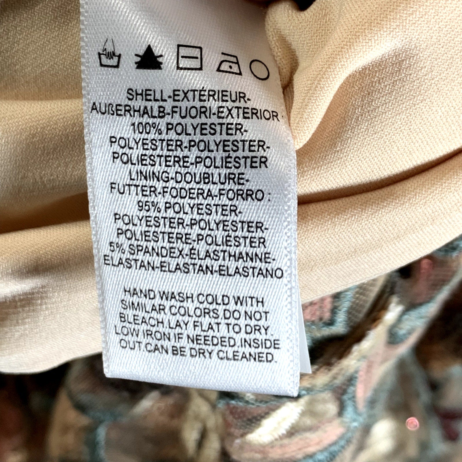 DRESS THE POPULATION Umalina Beige/Lavender Sequin Floral Fit & Flare Gown SZ XS