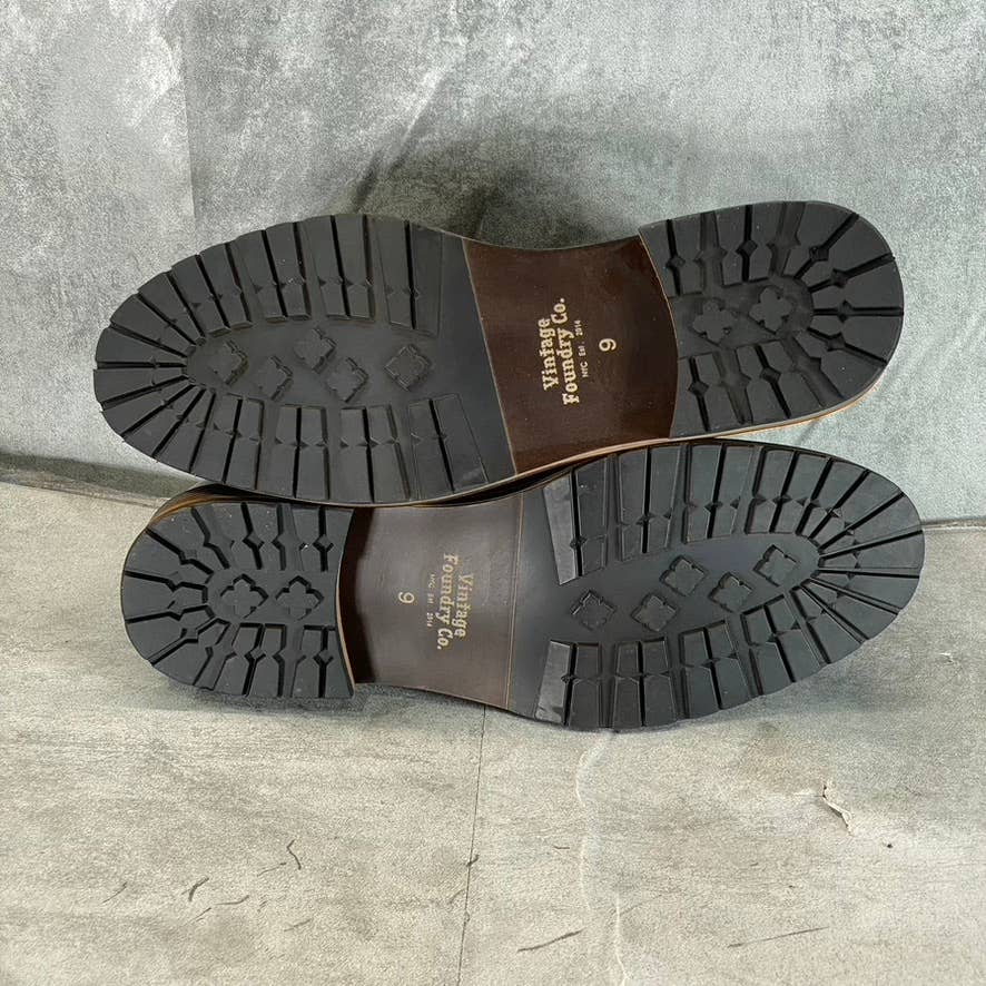 VINTAGE FOUNDRY CO. Men's Black Leather Titus Lace-Up Ankle Boots SZ 9