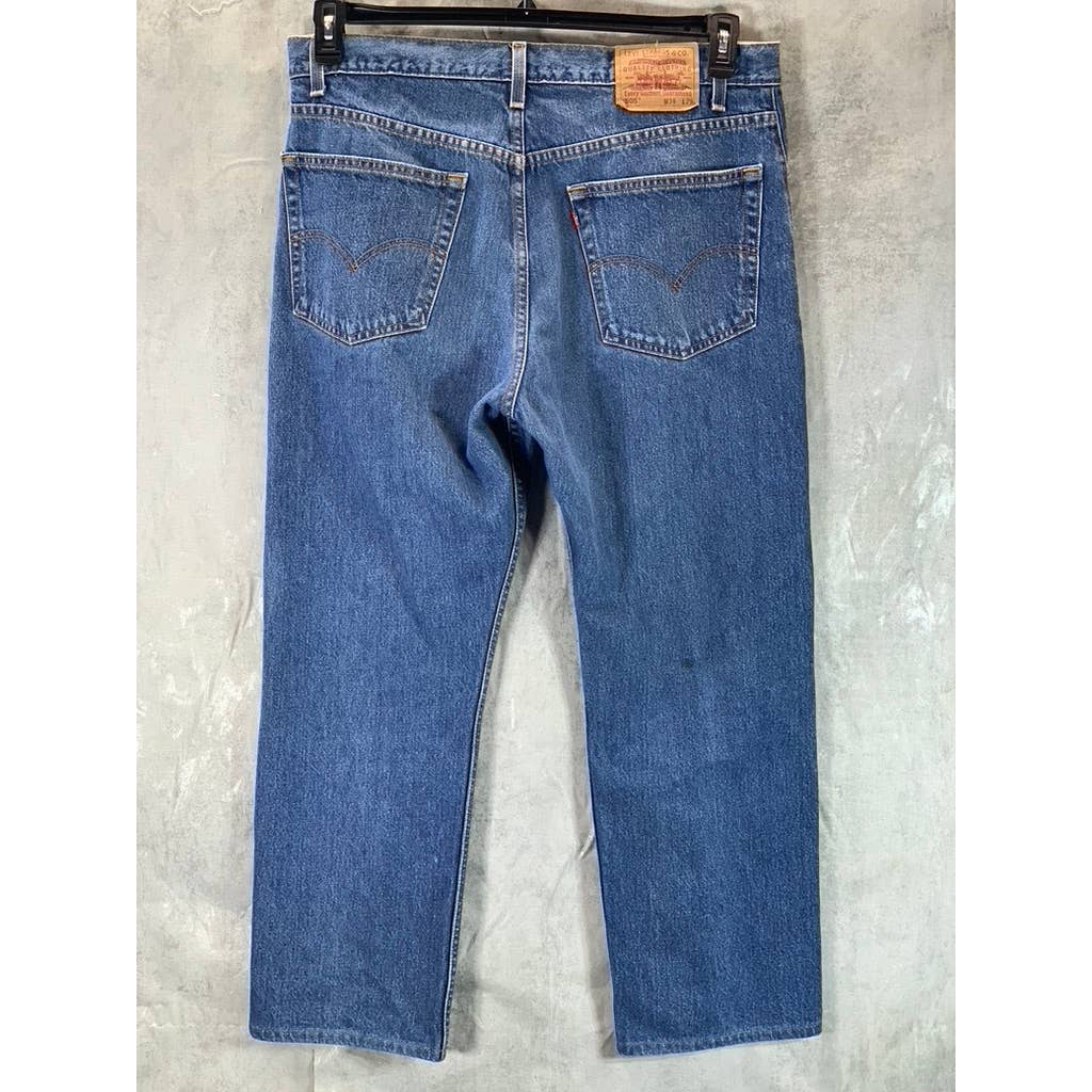 LEVI'S Men's Medium Wash 505 Regular-Fit Straight-Leg Denim Jeans SZ 38X29