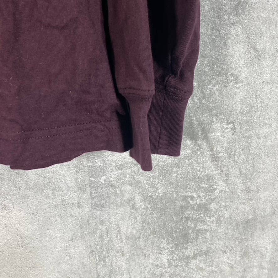 LANDS' END Men's Tall Burgundy Super-T Long-Sleeve Henley Shirt SZ M