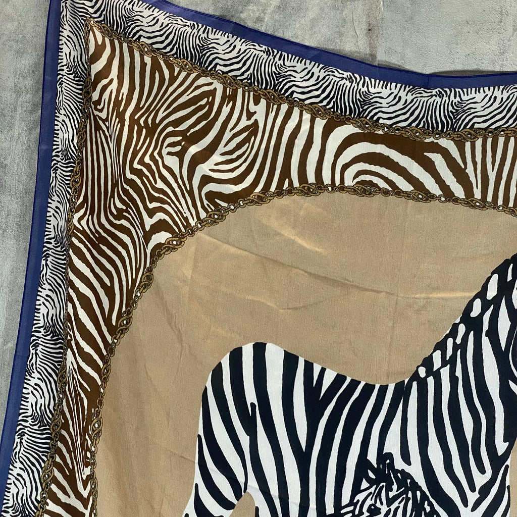 INC INTERNATIONAL CONCEPTS Women's Natural Zebra Graphic Square Scarf SZ OS