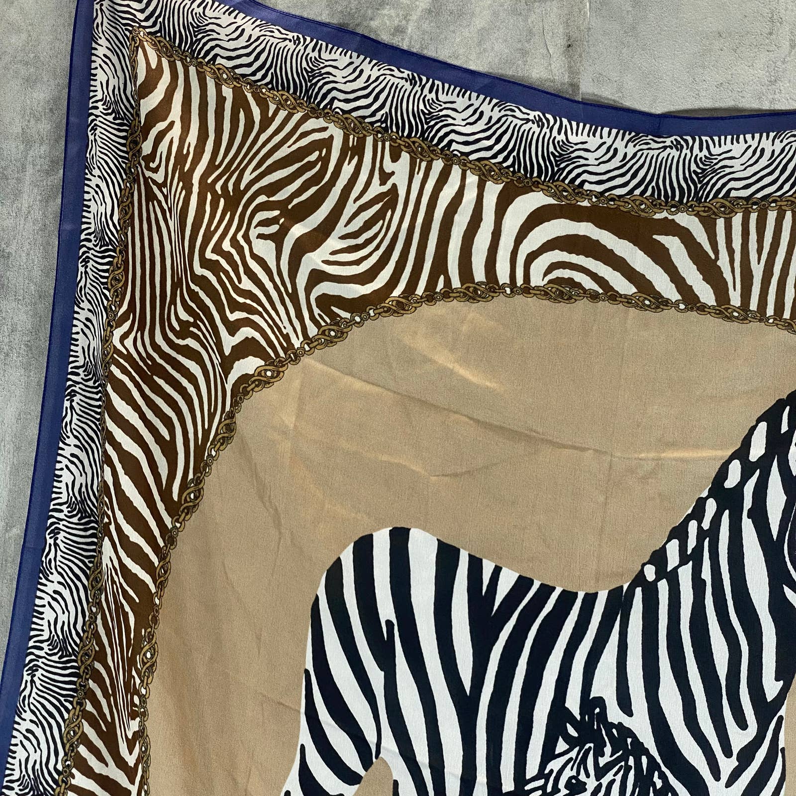INC INTERNATIONAL CONCEPTS Women's Natural Zebra Graphic Square Scarf SZ OS