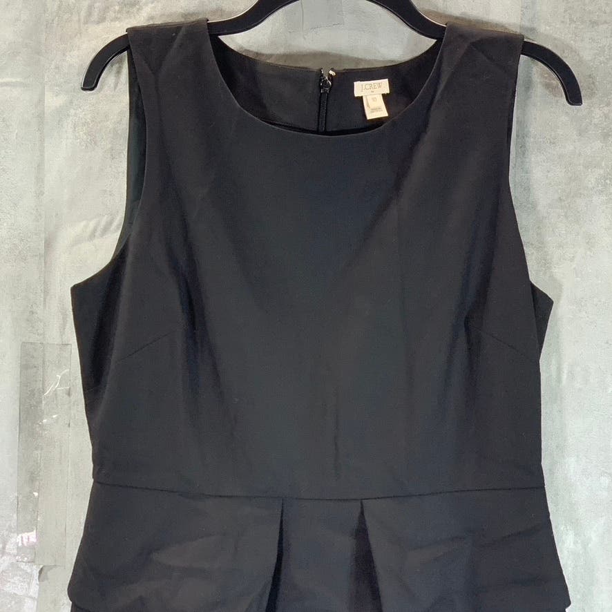 J.CREW Women's Black Solid Crewneck Short Sleeve Dress SZ 10