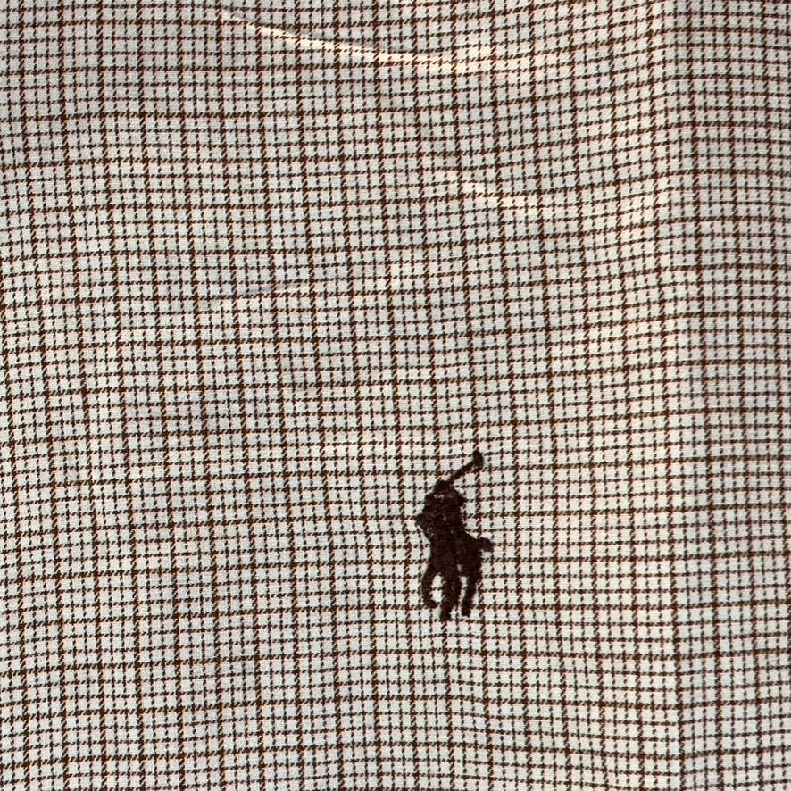 RALPH LAUREN Men's Tan Gingham Blake Classic-Fit Long-Sleeve Button-Up Shirt SZM