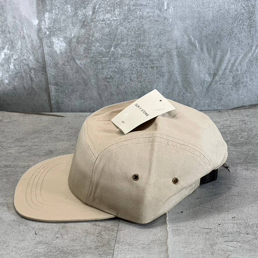 SUN+STONE Men's Brown Cord Solid Panel Adjustable Baseball Cap SZ OS