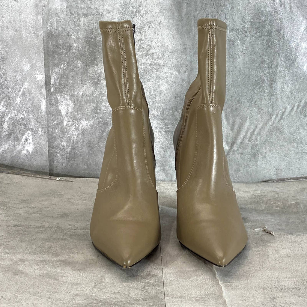 FRANCO SARTO Women's Clay Taupe Synthetic Avana Side-Zip Mid-Calf Booties SZ 8