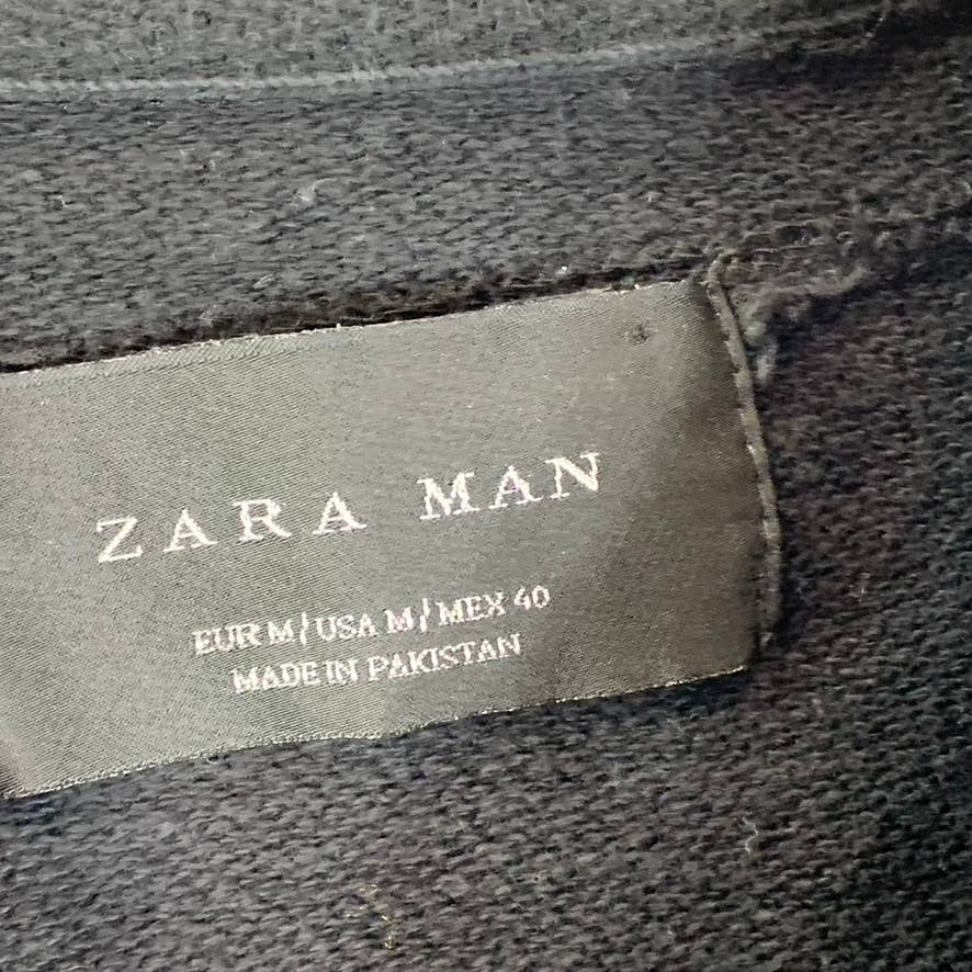ZARA MAN Men's Black Crewneck Oversized Pullover Sweater SZ M