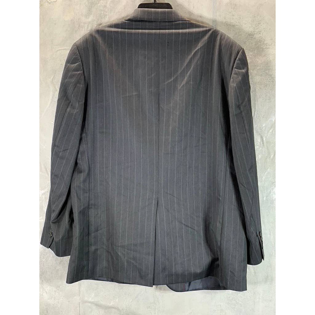 LANDS' END Men's Charcoal Pinstripe Two-Button Traditional-fit Suit Jacket SZ44R