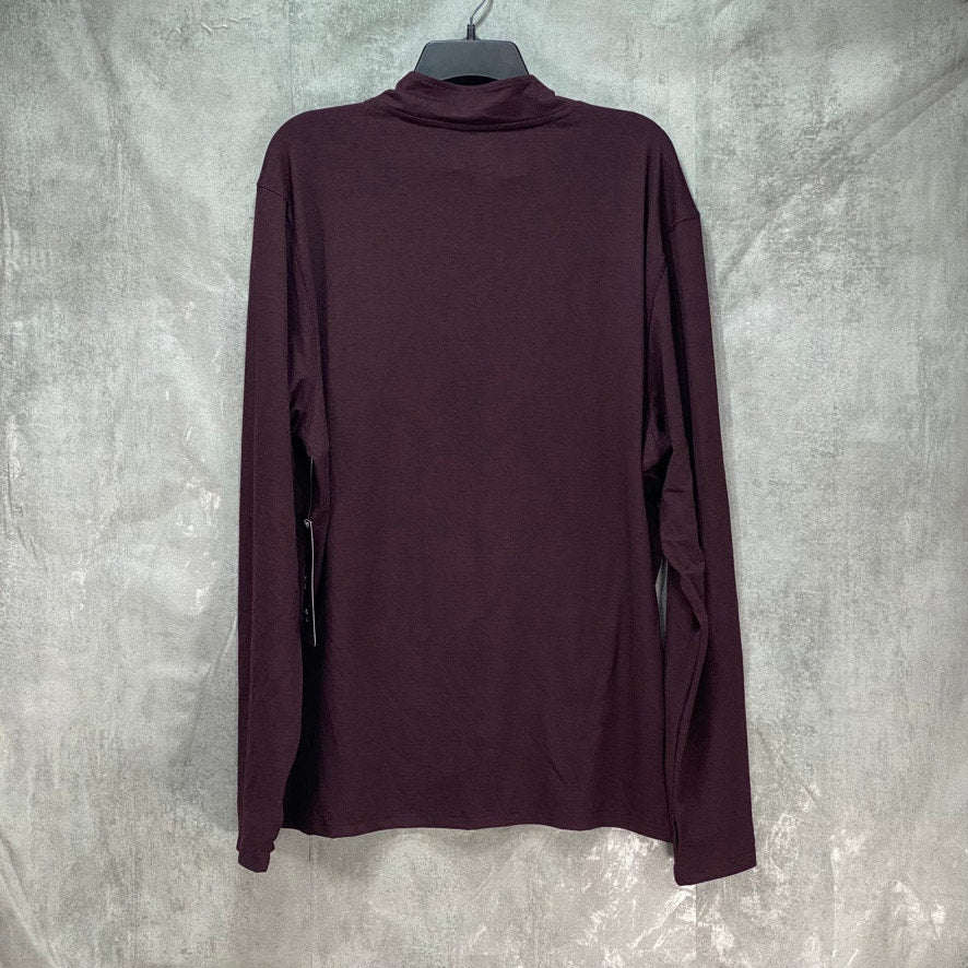 IDEOLOGY Burgundy Core Bonded Quarter-Zip Pullover SZ 2XL