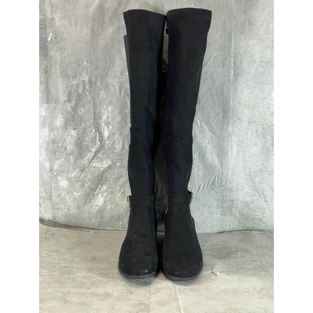 STYLE & CO Women's Black Kimmball Block-Heel Side-Zip Over-The-Knee Boots SZ 8