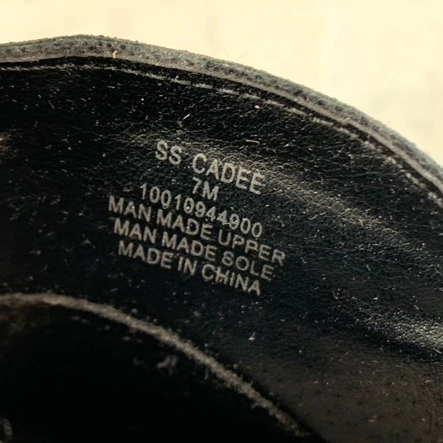 SUN+STONE Women's Black Cadee Memory Foam Slip-On Block Heel Ankle Booties SZ 7