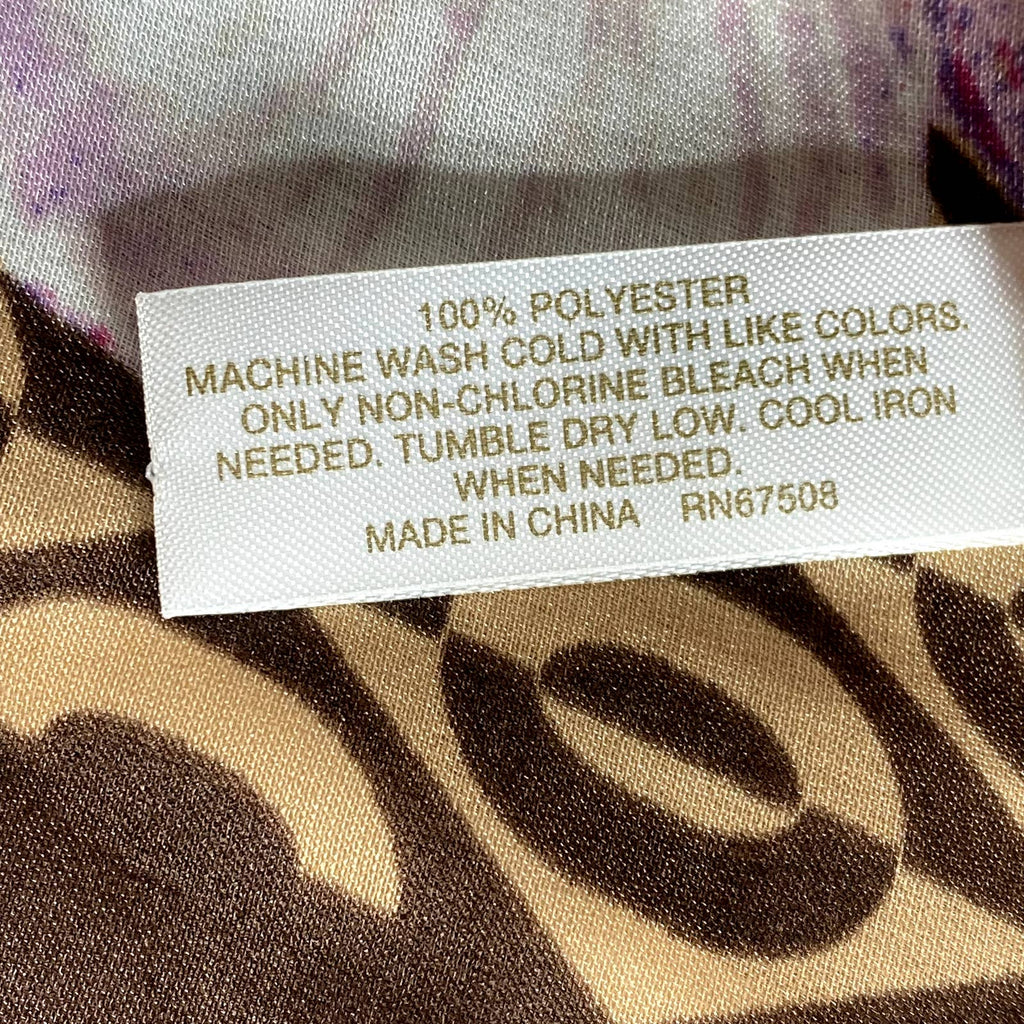 GIANI BERNINI Women's Brown Floral-Print Square Loop Scarf SZ OS