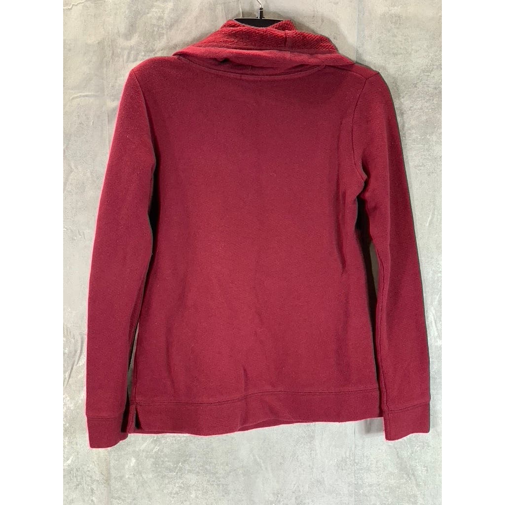 J.CREW Women's Cabernet Funnelneck Long Sleeve Pullover Sweatshirt SZ XS