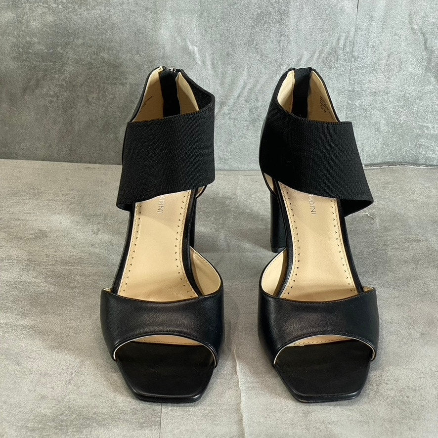 ADRIENNE VITTADINI Women's Black Greta Stretch Knit Slip-On Block-Heel Sandals