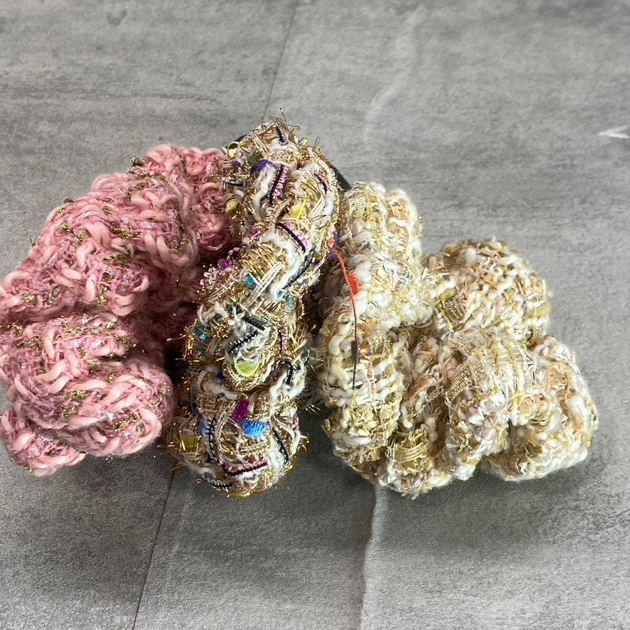 NOIR Women's Assorted Tweed 3-Piece Hair Scrunchies SZ OS