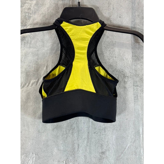 MICHI Women's Black/Yellow Mesh Racerback Sports Bra SZ S