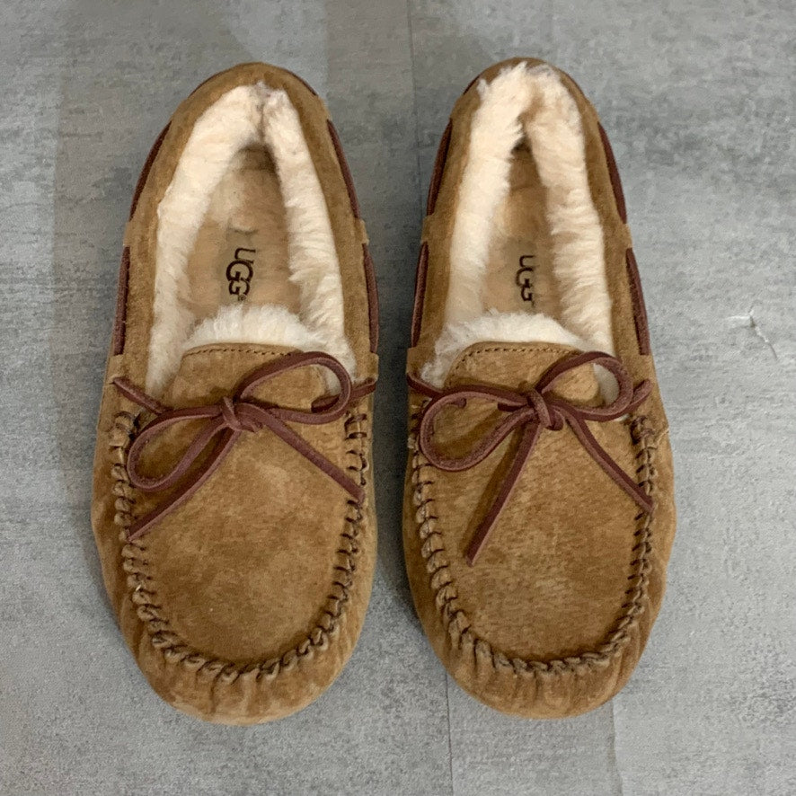 UGG Chestnut Dakota Round-Toe Slip-On Suede Wool Slippers SZ 6