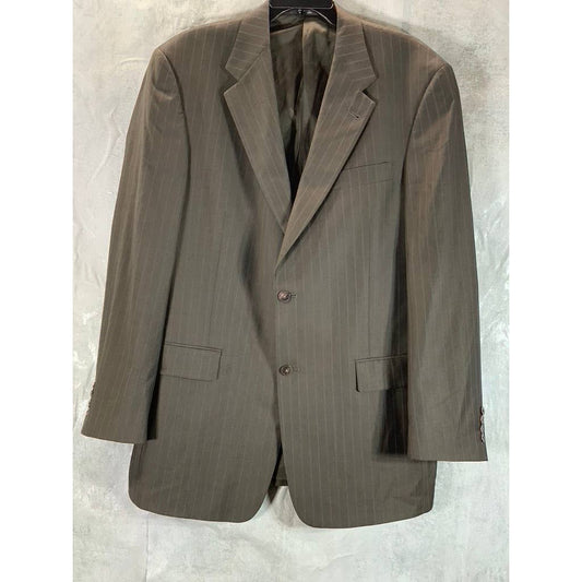 HART SCHAFFNER MARX Men's Long Brown Pinstripe Two-Button Suit Jacket SZ 42L