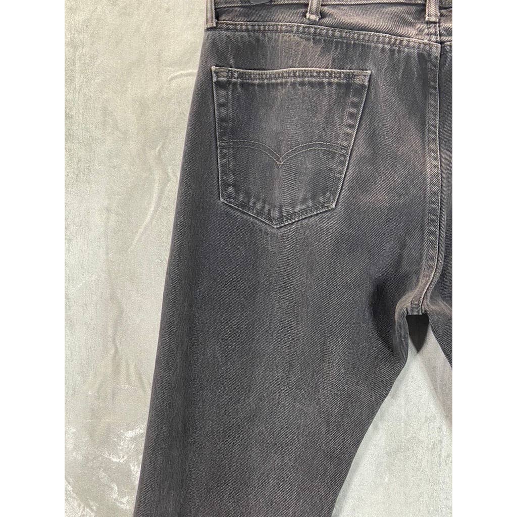 LEVI'S Men's Black 505 Regular-Fit Straight-Leg Denim Non-Stretch Jeans SZ 40X30