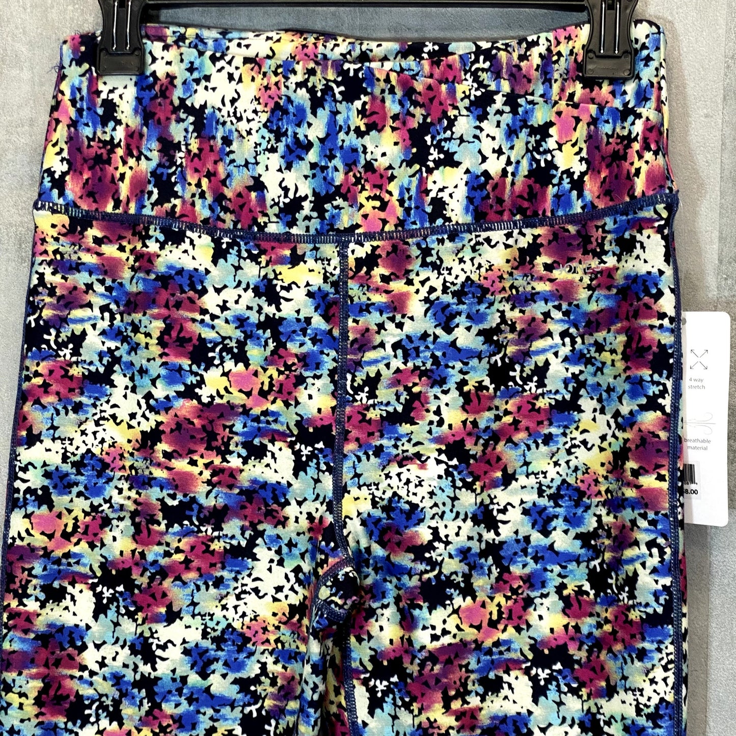 JONES NEW YORK Women's Floral Stream/Multicolor Printed High-Rise Pull-On Crop Leggings SZ M