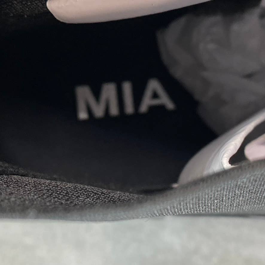 MIA Women's Black Malta Faux-Leather Cayson Round-Toe Platform Slip-On Boots SZ8