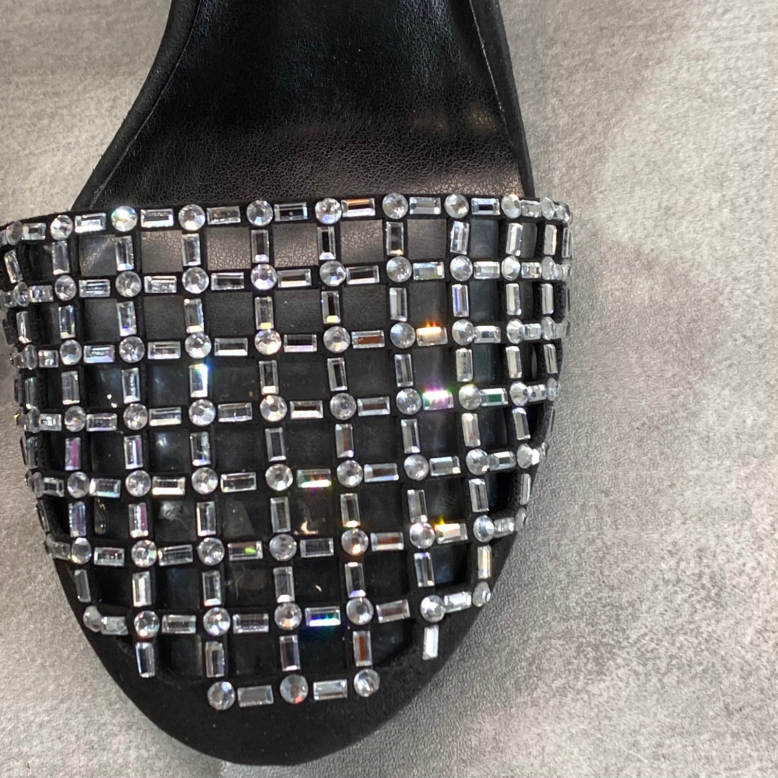 INC INTERNATIONAL CONCEPTS Women's Black Jaspen Rhinestone Two-Piece Pumps SZ8.5