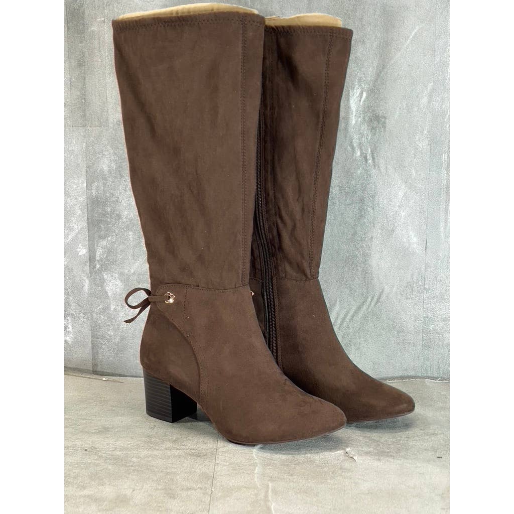 CHATRTER CLUB Women's Chocolate Jaccque Almond-Toe Block-Heel Tall Boots SZ 7