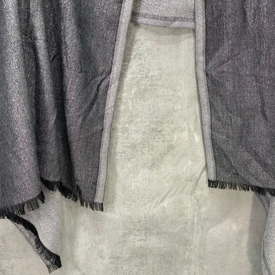 CALVIN KLEIN Gray Lightweight Metallic Evening Wrap OS