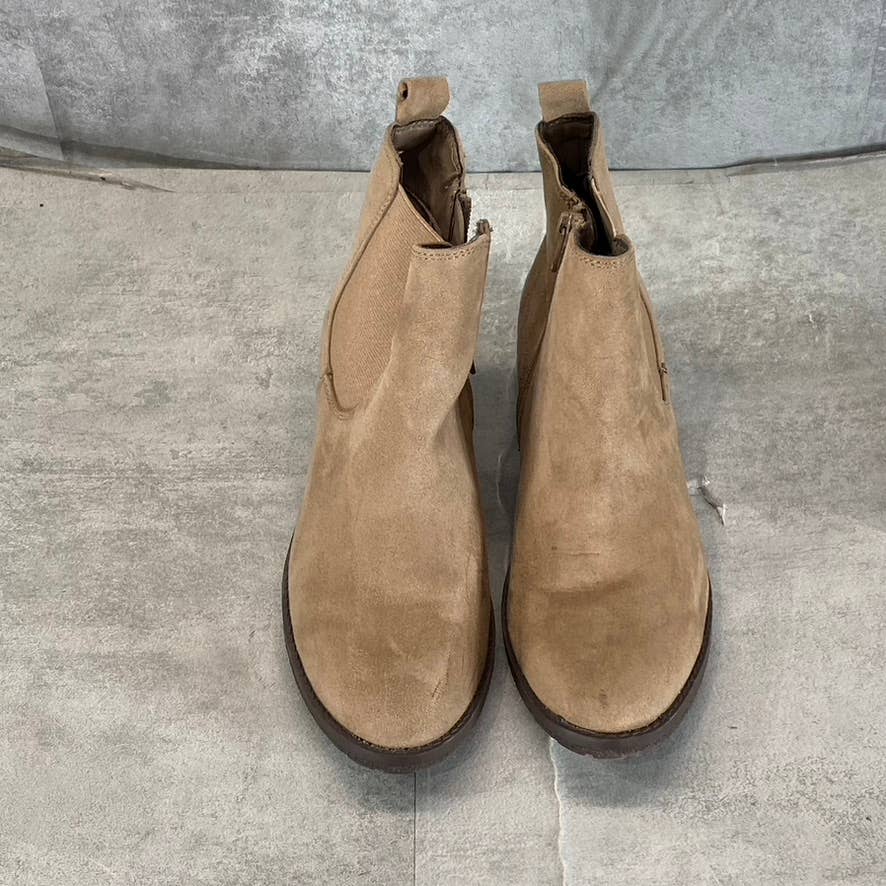 STYLE & CO Women's Taupe Gladyy Round-Toe Side-Zip Block-Heel Ankle Boots SZ 6