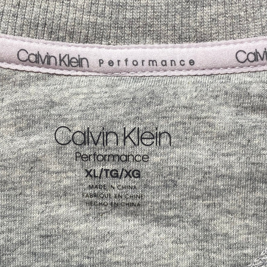 CALVIN KLEIN PERFORMANCE Grey Long Sleeve Tie-Back Top SZ XL