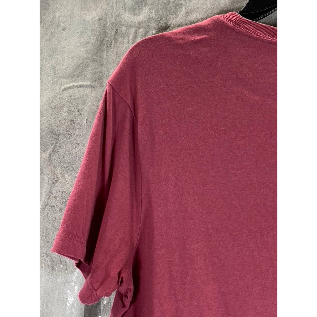 J.CREW Men's Burgundy Slim Washed Crewneck Short Sleeve T-Shirt SZ M