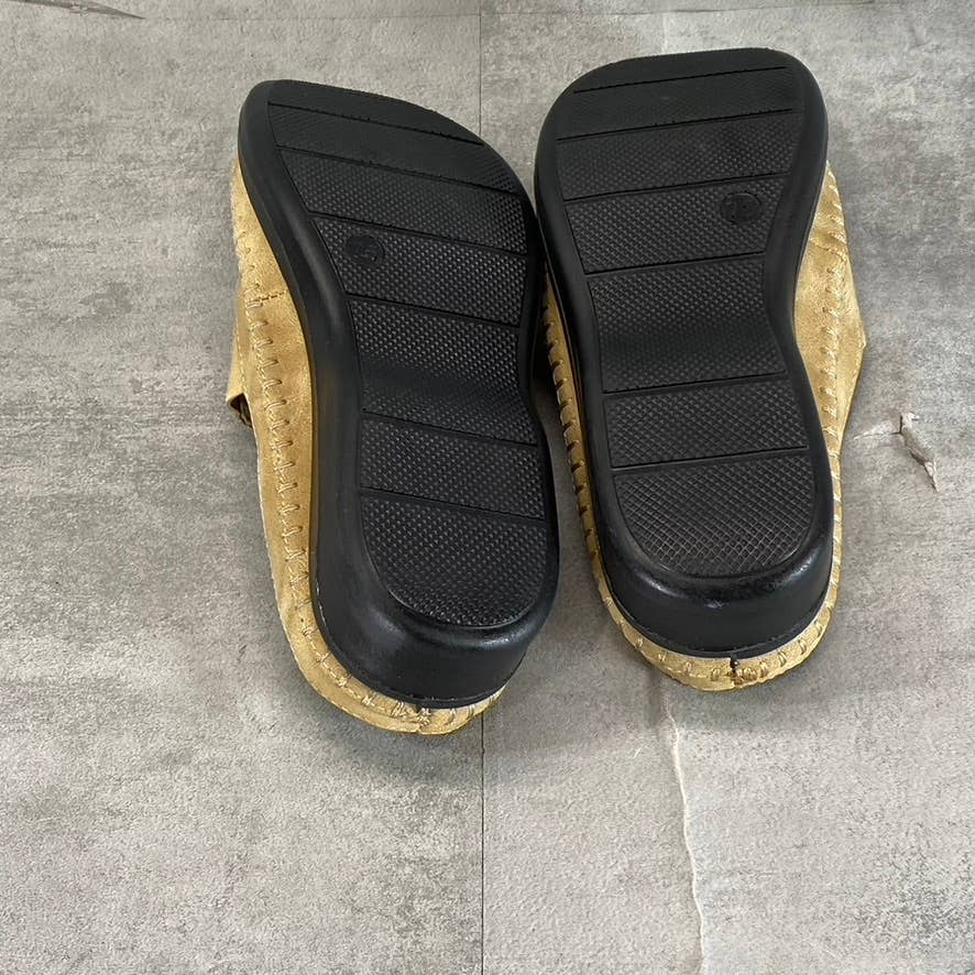 EASY STREET Women's Beige Perforated Kita Comfort Round-Toe Slip-On Mules SZ 7.5