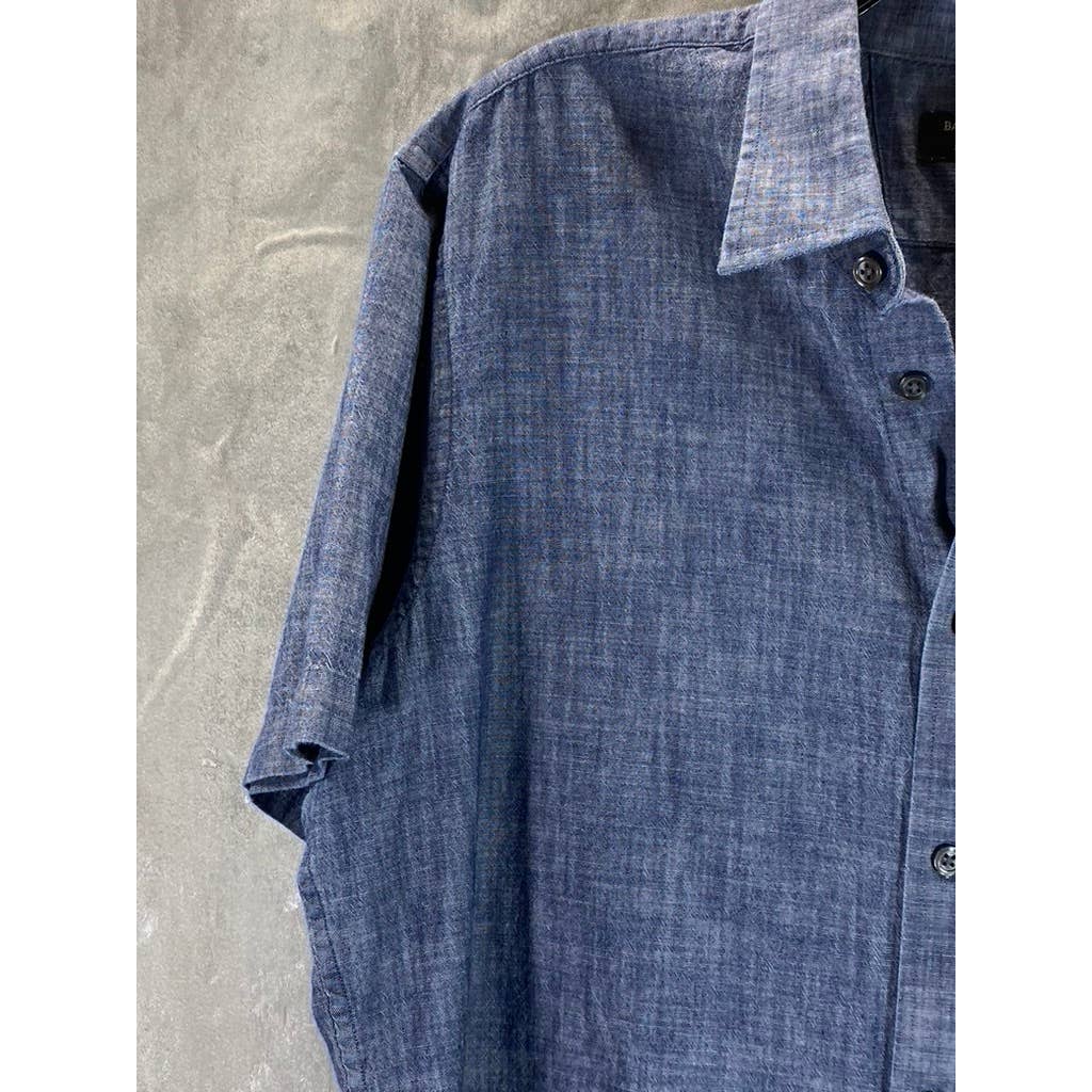 BANANA REPUBLIC Men's Blue Chambray Standard-Fit Soft Wash Button-Up Shirt SZ L