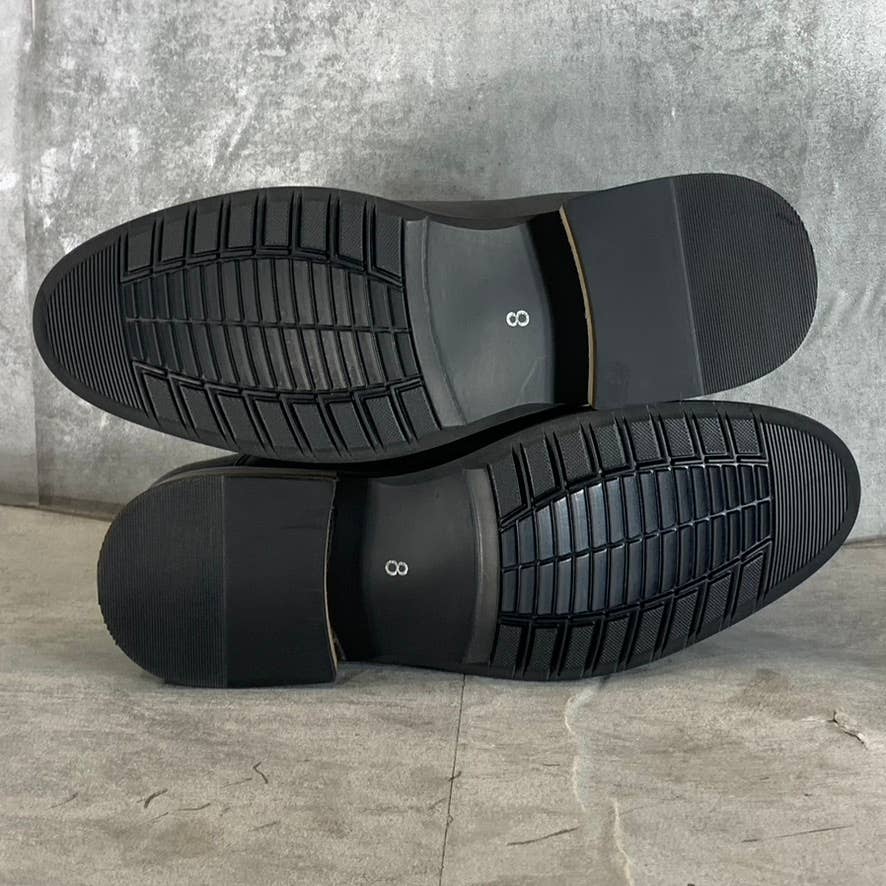 VANCE CO. Men's Black Faux Leather Landon Slip-On Chelsea Dress Boots SZ 8