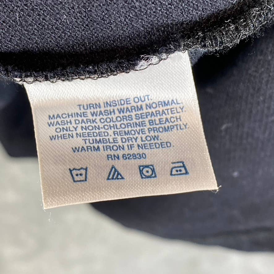 LANDS END Men's Black Solid Regular Short-Sleeve Polo Shirt SZ L