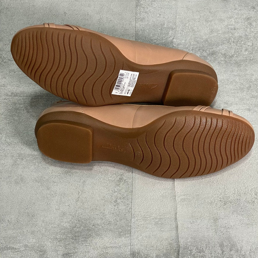 CLARKS Collection Tan Sara Tulip Slip-On Ballet Flats SZ 10