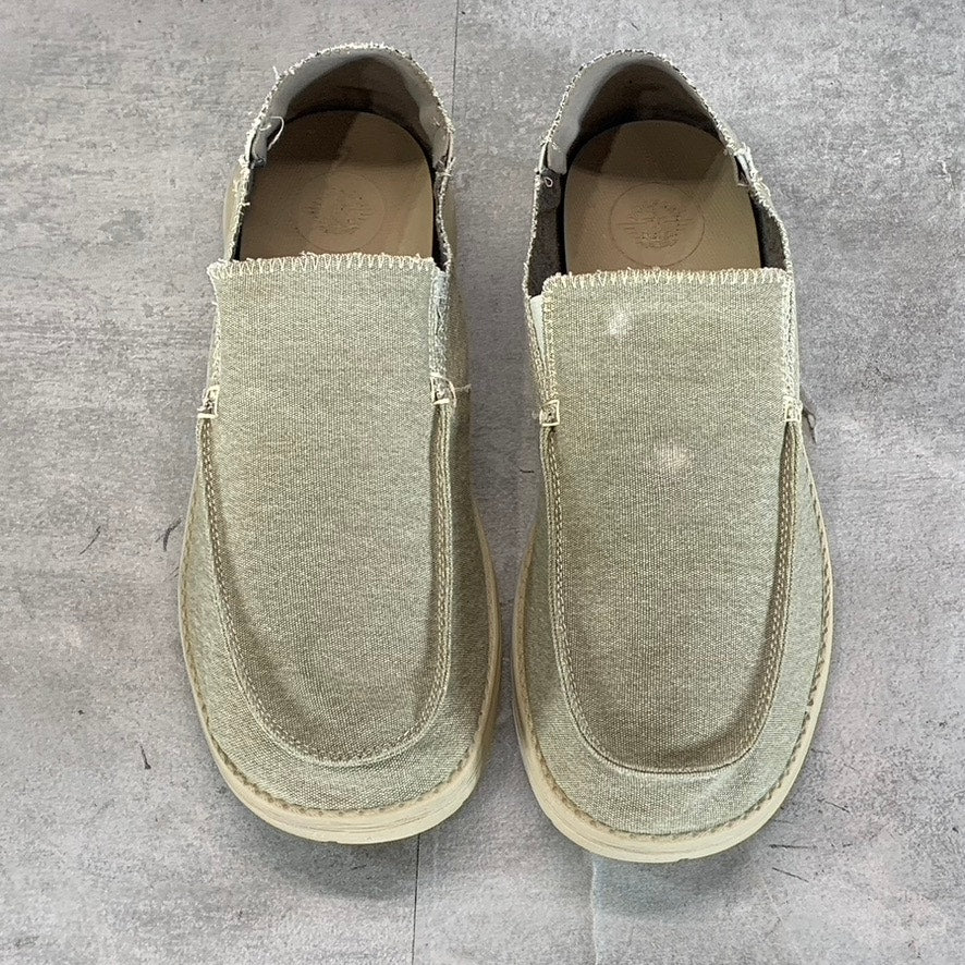DOCKERS Men's Sand Canvas Ron Comfort Casual Slip-On Loafers SZ 9.5