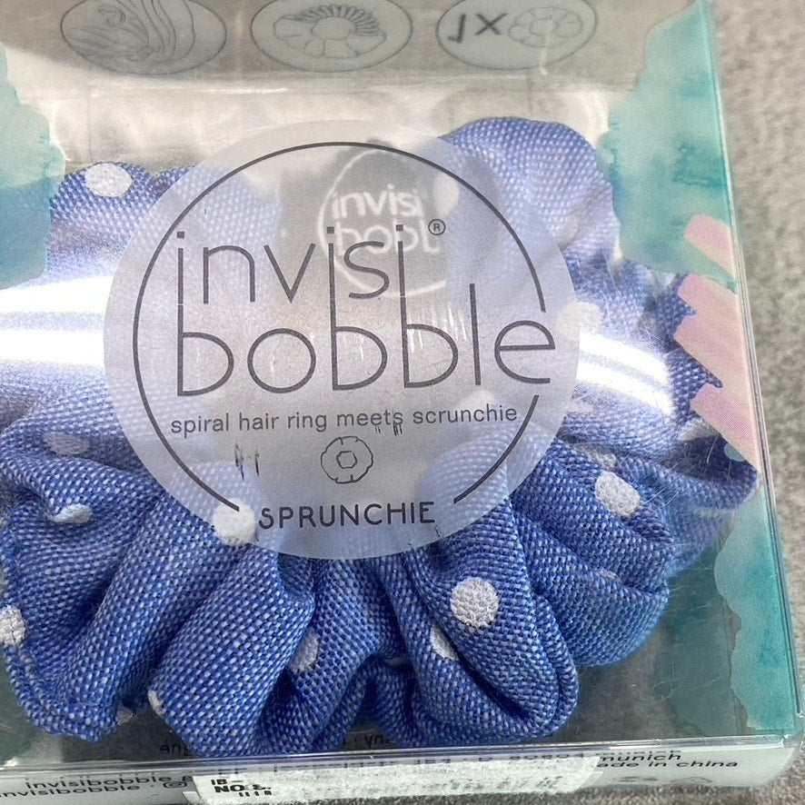 INVISIBOBBLE Women's Blue Fabric Sprunchie Dots It Scrunchie SZ OS